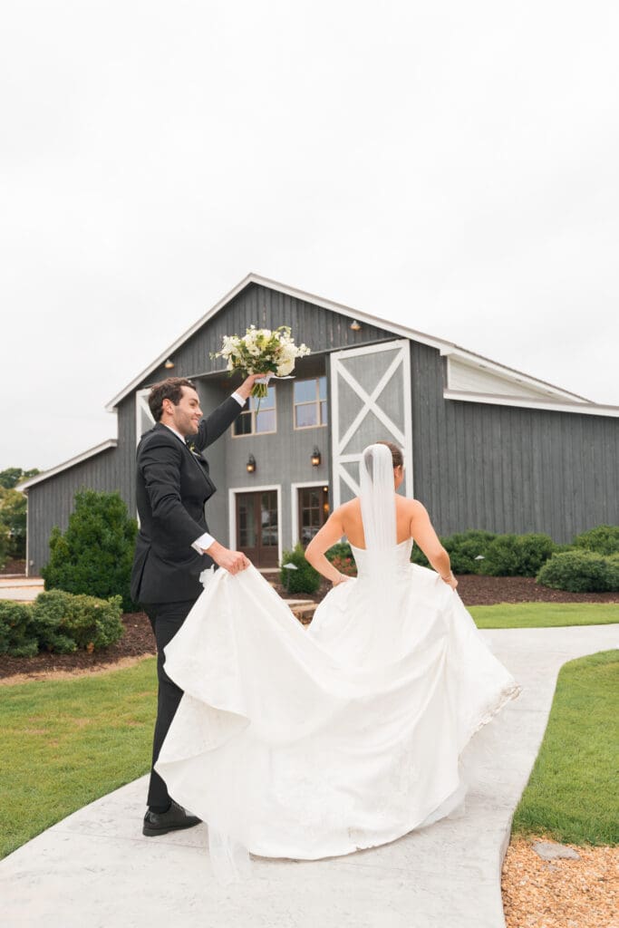 A newlywed couple after their ceremony